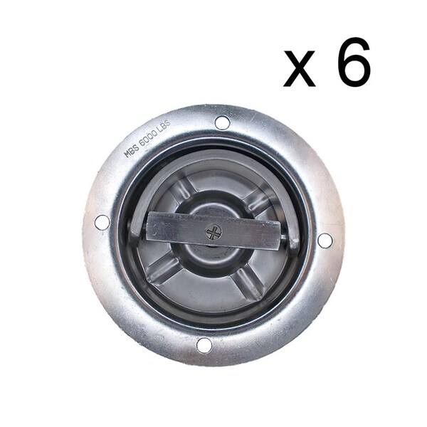 Tie 4 Safe Zinc Plated Floor Mount Ring, WLL, 2,000 lbs., PK6 RH17-6M-6 - main